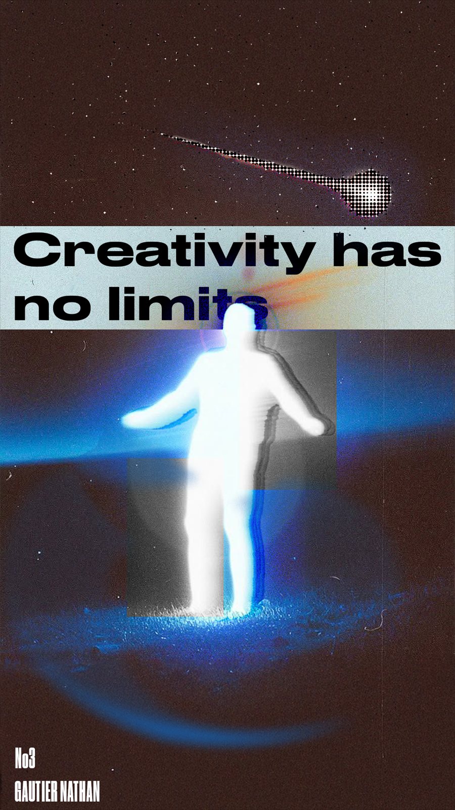 Affiche « Creativity has no limits » — silhouette lumineuse